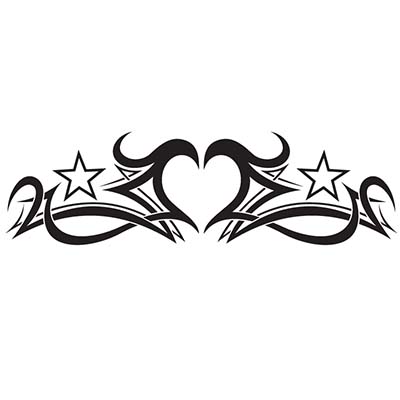 Lower back heart design Water Transfer Temporary Tattoo(fake Tattoo) Stickers NO.11293